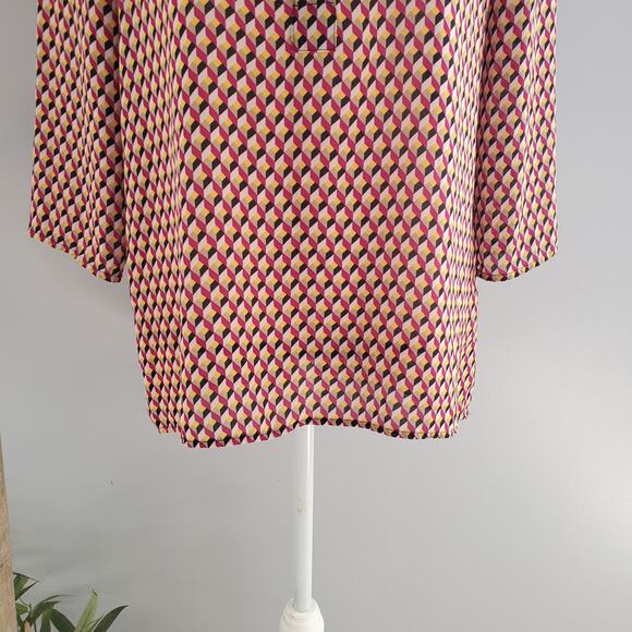 Express Factory Women's Geometric Print Pullover Sheer Top Size M - Picture 5 of 8